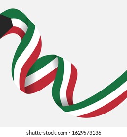 Vector of National Day with Kuwait Flags. Celebration of Kuwait's national day on February 25. Vector Illustration