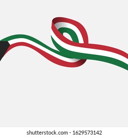 Vector of National Day with Kuwait Flags. Celebration of Kuwait's national day on February 25. Vector Illustration