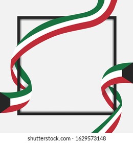 Vector of National Day with Kuwait Flags. Celebration of Kuwait's national day on February 25. Vector Illustration