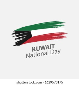Vector of National Day with Kuwait Flags. Celebration of Kuwait's national day on February 25. Vector Illustration