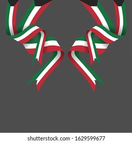 Vector of National Day with Kuwait Flags. Celebration of Kuwait's national day on February 25. Vector Illustration