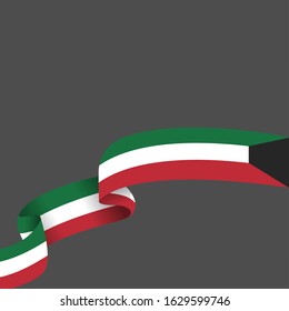 Vector of National Day with Kuwait Flags. Celebration of Kuwait's national day on February 25. Vector Illustration