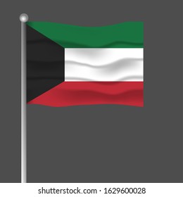 Vector of National Day with Kuwait Flags. Celebration of Kuwait's national day on February 25. Vector Illustration