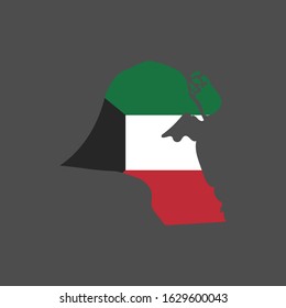 Vector of National Day with Kuwait Flags. Celebration of Kuwait's national day on February 25. Vector Illustration