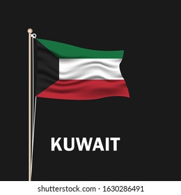 Vector of National Day with Kuwait Flags. Celebration of Kuwait's national day on February 25. Vector Illustration