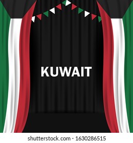Vector of National Day with Kuwait Flags. Celebration of Kuwait's national day on February 25. Vector Illustration