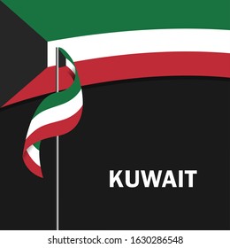 Vector of National Day with Kuwait Flags. Celebration of Kuwait's national day on February 25. Vector Illustration