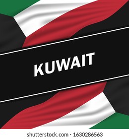 Vector of National Day with Kuwait Flags. Celebration of Kuwait's national day on February 25. Vector Illustration