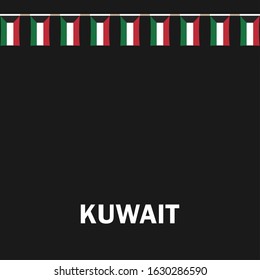 Vector of National Day with Kuwait Flags. Celebration of Kuwait's national day on February 25. Vector Illustration