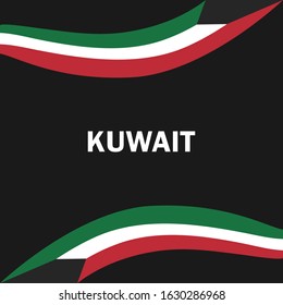Vector of National Day with Kuwait Flags. Celebration of Kuwait's national day on February 25. Vector Illustration