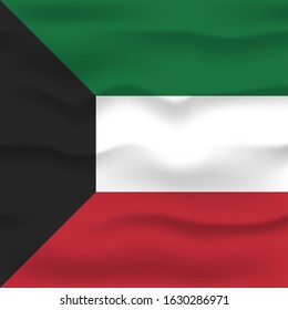 Vector of National Day with Kuwait Flags. Celebration of Kuwait's national day on February 25. Vector Illustration