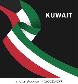Vector of National Day with Kuwait Flags. Celebration of Kuwait's national day on February 25. Vector Illustration