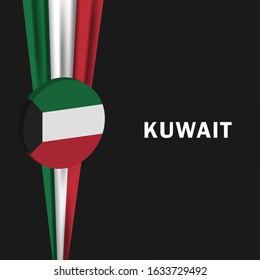 Vector of National Day with Kuwait Flags. Celebration of Kuwait's national day on February 25. Vector Illustration