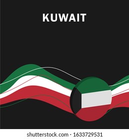 Vector of National Day with Kuwait Flags. Celebration of Kuwait's national day on February 25. Vector Illustration