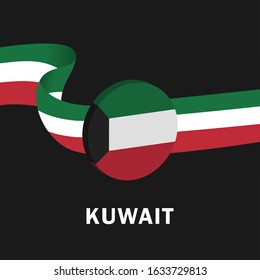 Vector of National Day with Kuwait Flags. Celebration of Kuwait's national day on February 25. Vector Illustration
