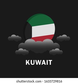 Vector of National Day with Kuwait Flags. Celebration of Kuwait's national day on February 25. Vector Illustration