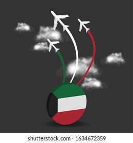 Vector of National Day with Kuwait Flags. Celebration of Kuwait's national day on February 25. Vector Illustration