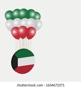 Vector of National Day with Kuwait Flags. Celebration of Kuwait's national day on February 25. Vector Illustration