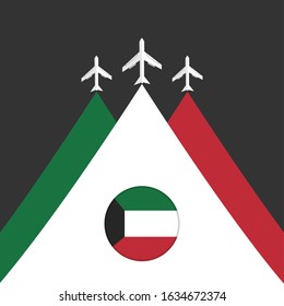 Vector of National Day with Kuwait Flags. Celebration of Kuwait's national day on February 25. Vector Illustration