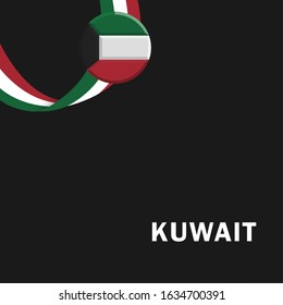 Vector of National Day with Kuwait Flags. Celebration of Kuwait's national day on February 25. Vector Illustration
