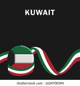 Vector of National Day with Kuwait Flags. Celebration of Kuwait's national day on February 25. Vector Illustration