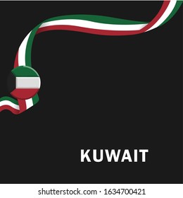 Vector of National Day with Kuwait Flags. Celebration of Kuwait's national day on February 25. Vector Illustration
