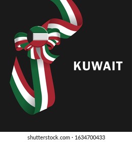 Vector of National Day with Kuwait Flags. Celebration of Kuwait's national day on February 25. Vector Illustration