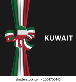Vector of National Day with Kuwait Flags. Celebration of Kuwait's national day on February 25. Vector Illustration
