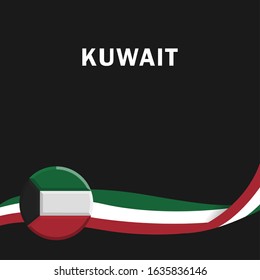 Vector of National Day with Kuwait Flags. Celebration of Kuwait's national day on February 25. Vector Illustration