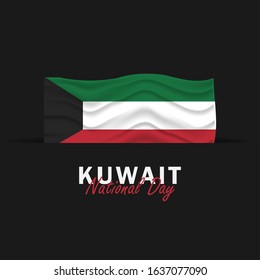 Vector of National Day with Kuwait Flags. Celebration of Kuwait's national day on February 25. Vector Illustration