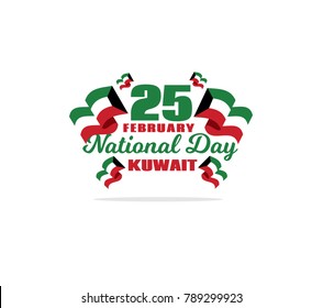 vector national day of Kuwait on 25 February. Illustration of happy people with flags of Kuwait. February 26 is the day of liberation of Kuwait.
