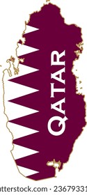 Vector national flag of the Arab state of Qatar. symbol Territory in the Persian Gulf.