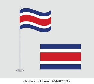 Vector National Flag of Costa Rica