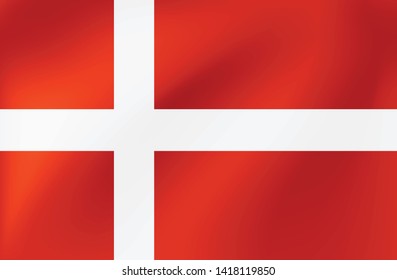 Vector national flag of Denmark - Illustration for sports competition, traditional or state events.
