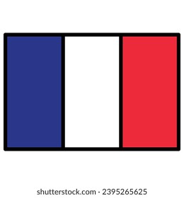 Vector national flag of France sign and symbols.