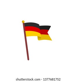 Vector  national flag of Germany. Cartoon icon for education 