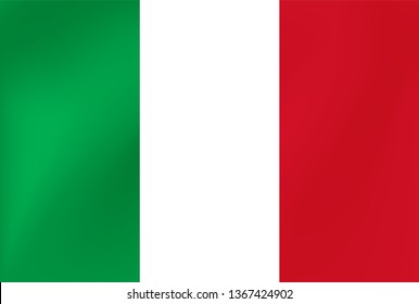 Vector national flag of Italy. Beautiful illustration with wavy texture.