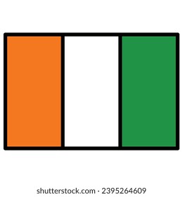 Vector national flag of Ivory coast sign and symbols.