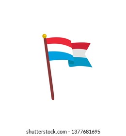 Vector  national flag of Luxembourg. Cartoon icon for education 