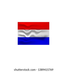 Vector national flag of Netherlands. Beautiful illustration with wavy texture. flag on a white background.