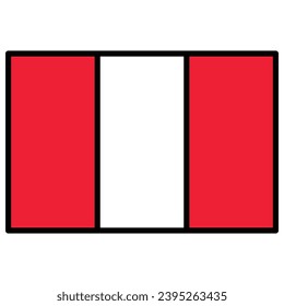 Vector national flag of Peru sign and symbols.