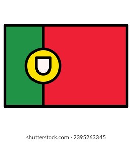 Vector national flag of Portugal sign and symbols.