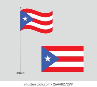 Vector National Flag of Puerto Rico