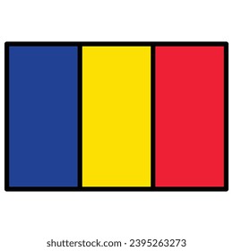 Vector national flag of Romania sign and symbols.