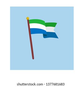 Vector  national flag of Sierra Leone. Cartoon icon for education 
