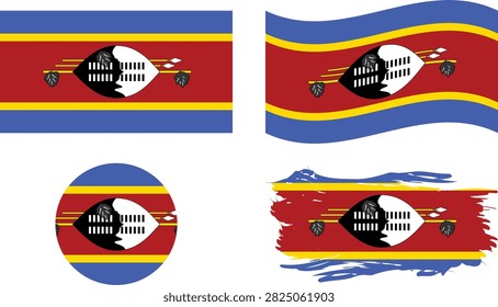 Vector national flag of Swaziland