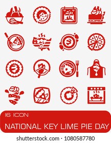 Vector National Key Lime Pie Day icon set