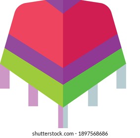 Vector national Mexican clothes - bright poncho, western outerwear.