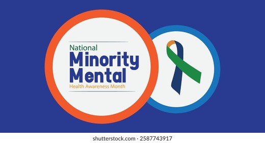 Vector National Minority Mental Health Awareness Month. flat design. story design. flat illustration. simple and elegant