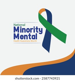 Vector National Minority Mental Health Awareness Month. flat design. story design. flat illustration. simple and elegant